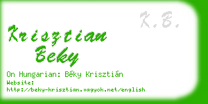 krisztian beky business card