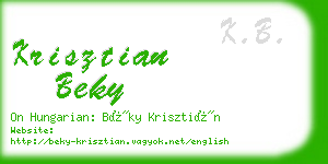 krisztian beky business card